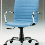 Ensemble chaise de bureau bleu