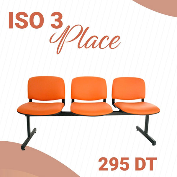 Chaise visiteur ISO 3 PLACES