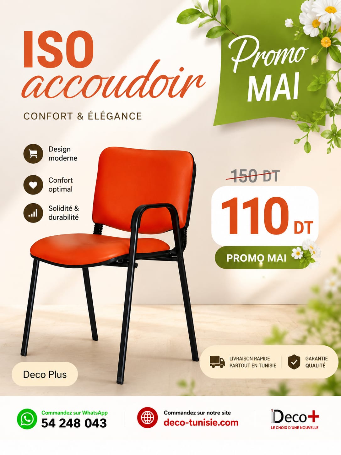Chaise ISO CLASSIC AVEC ACCOUDOIR