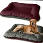 Grand lit pour chien -100x80cm - bordeaux x gris