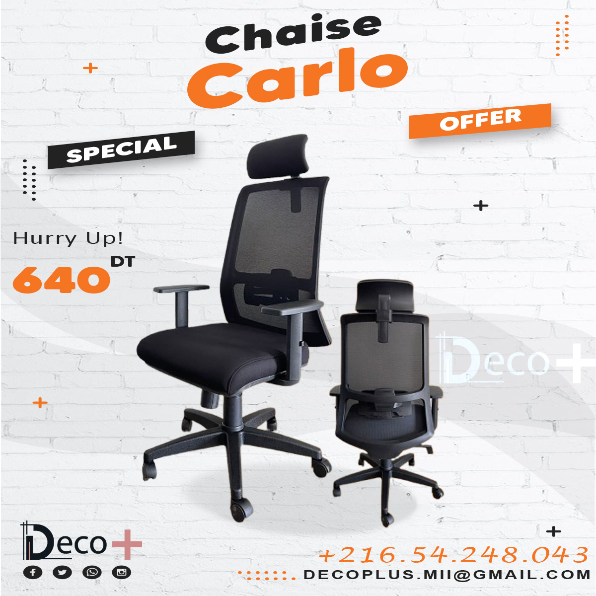 Chaise de direction Carlo