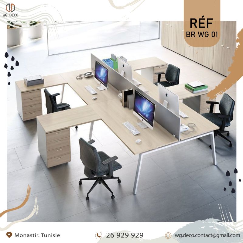 Bureau Partagé avec Séparation – Réf. BRWG 01