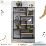 Étagère Métallique avec Plateaux en MDF