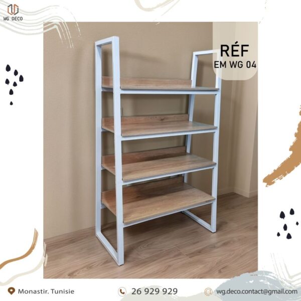Étagère Métallique avec Plateaux en MDF