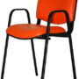 Chaise visiteur ISO NOIR ACC ACIER